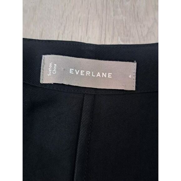 EVERLANE 4 Dress Japanese GoWeave Ribbed Black Wrap 3/4 Sleeve Pocket Minimalist - Picture 8 of 9